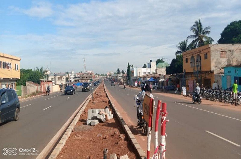 La route d'Adidogomé en construction