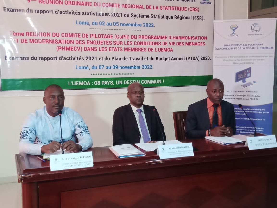 Les acteurs de l&rsquo;UEMOA à Lomé pour la 7ème réunion ordinaire du comité de pilotage du programme d&rsquo;harmonisation et de modernisation des enquêtes sur les conditions de vie des ménages 