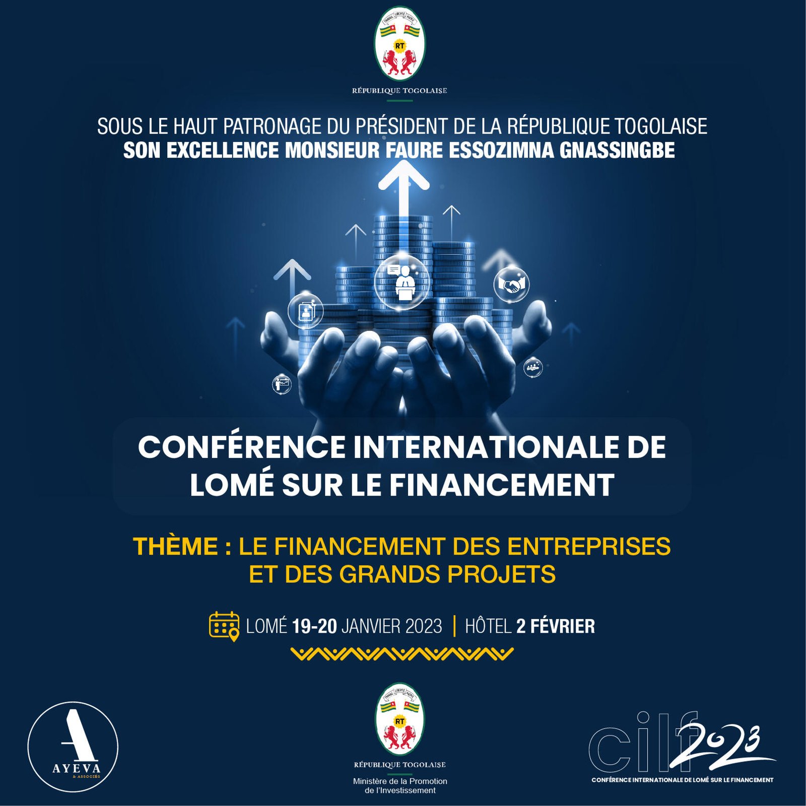 Lomé accueille du 19 au 20 janvier 2023, la Conférence Internationale de Lomé sur le Financement